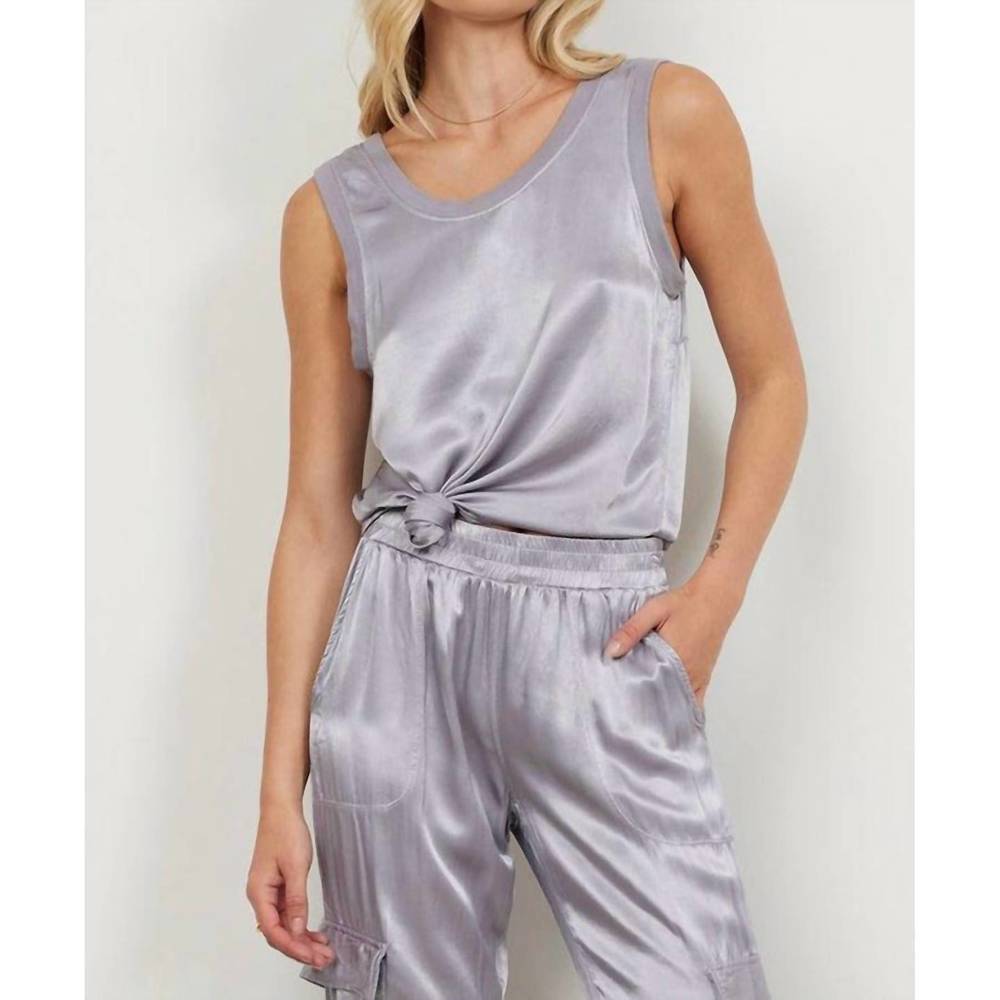 NEW LAMADE silky you tank top in chrome